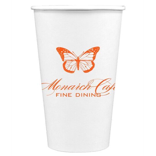 Magnificent Monarch Butterfly Paper Coffee Cups
